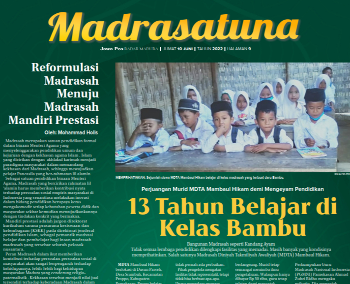 Reformulasi Madrasah Menuju Madrasah Mandiri Prestasi