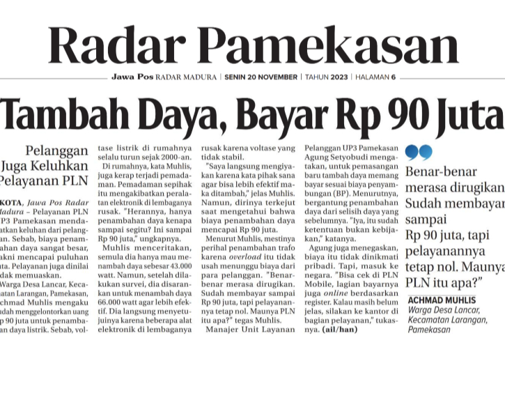 Tambah Daya, Bayar Rp. 90 Juta